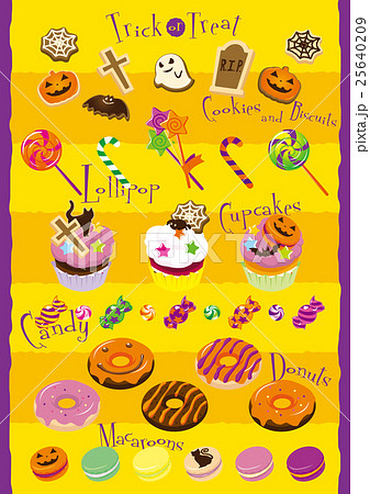 ハロウィンのカップケーキイラスト