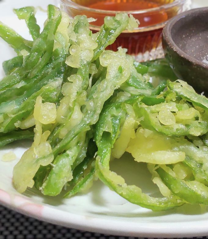 衣がはがれないピーマンの天ぷら