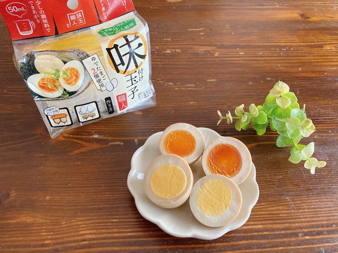 ダイソーの容器ピッタリの量の煮卵