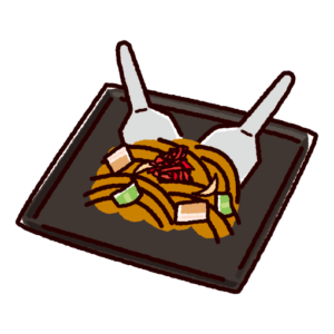 1_おうち縁日お品書き・イラスト やきそばetc ：イラスト無料