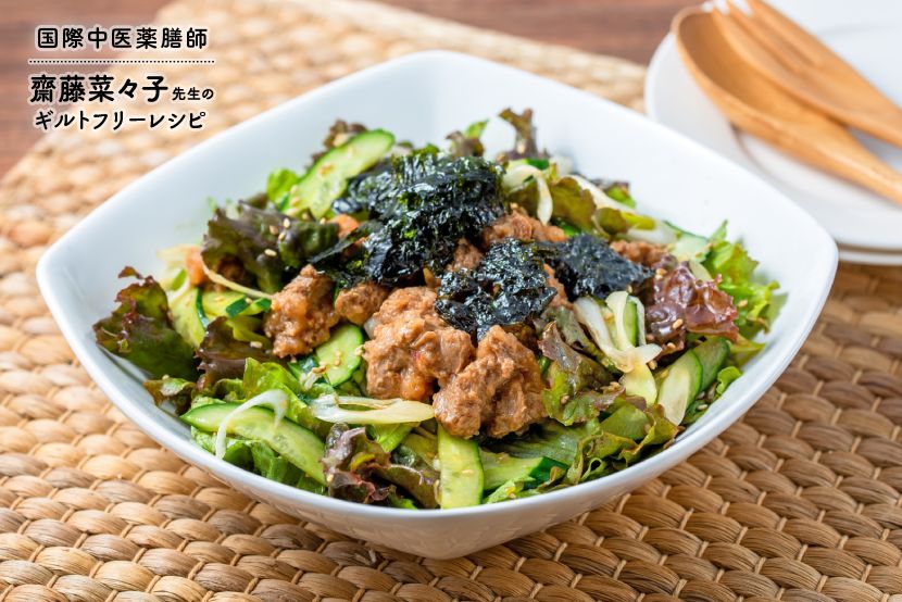 チョレギサラダ。簡単ドレッシングと韓国海苔のふりかけですぐ！カライチ