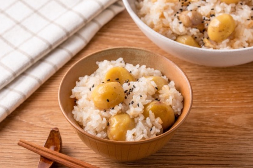 栗ときのこの炊き込みご飯