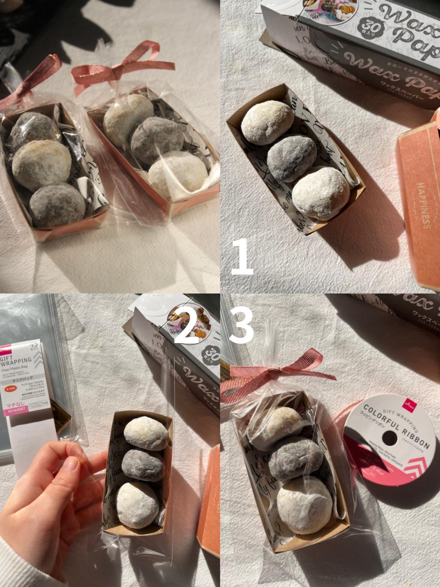 ホワイトデーにおすすめ♪スノーボールいろいろ3種とラッピングビジュアル系フード