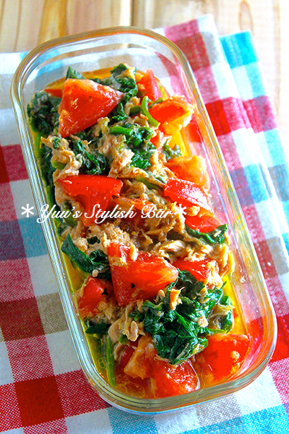 オクラとほうれん草のツナ和え