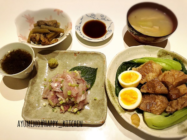 献立 豚の角煮。～今日も暑いんで脱毛に行ってきました～ : るぅのおいしいうちごはん Powered by ライブドアブログ