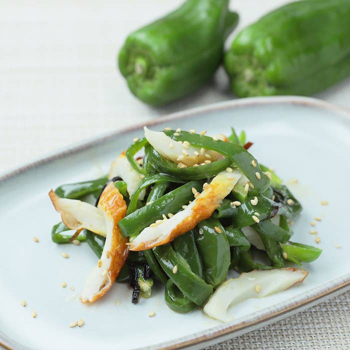 ピーマンとちくわの塩昆布ナムル