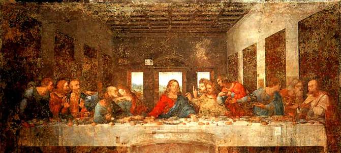 最後の晩餐」。パンとワイン。名画を読み解く