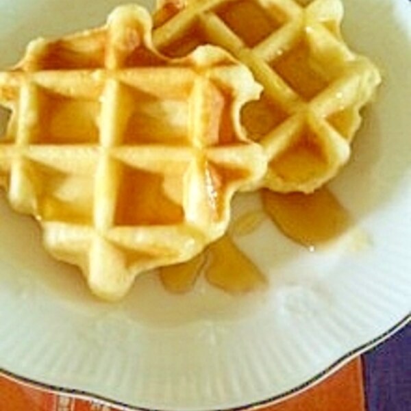 ケーキのようなホットケーキミックスで２色のワッフル。miyukiのスマイルキッチン