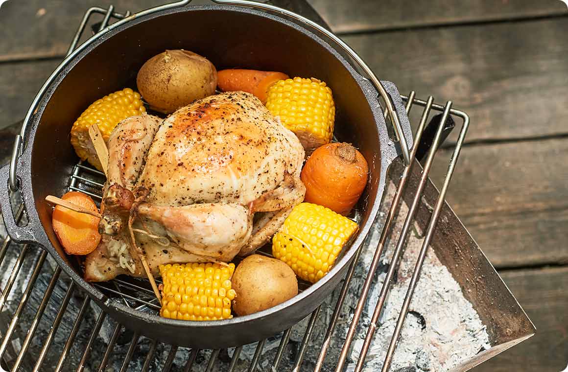 お洒落で美味しいキャンプ飯を作ろう！vol.1 たっぷり野菜のローストチキンの作り方 Alpen Group Magazineアルペングループマガジン