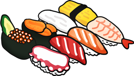 かわいいお寿司たち osushi イラスト