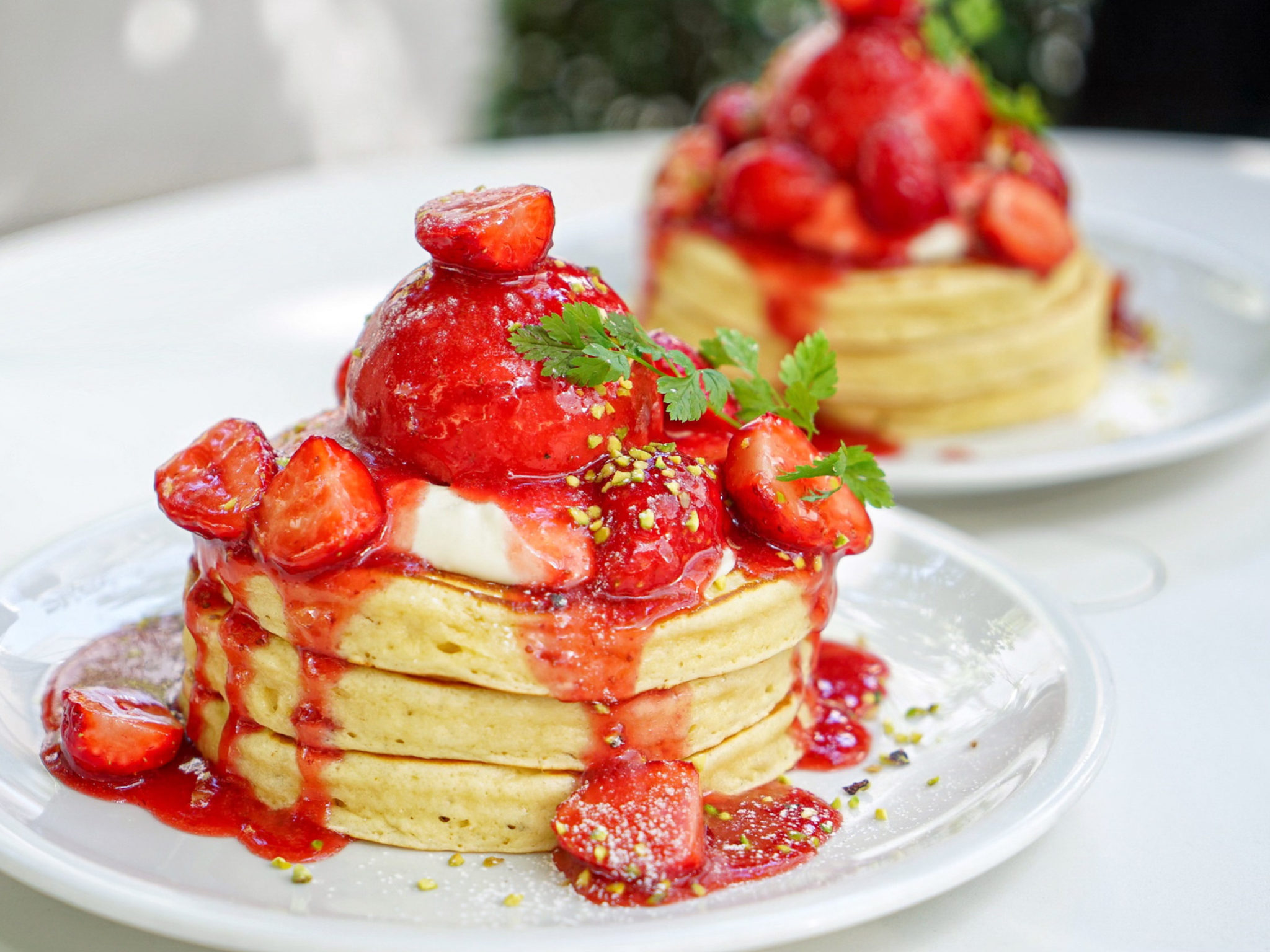 ❤︎🥞年300食巡るパンケーキ依存症😻!,, 📍渋谷roastedcoffee@roasted_coffeelaboratory , 🍵 Seasonal pancake, 抹茶ビスケットホットケーキ¥1188 込 ,, スコーンのようなずっしり生地2段。,