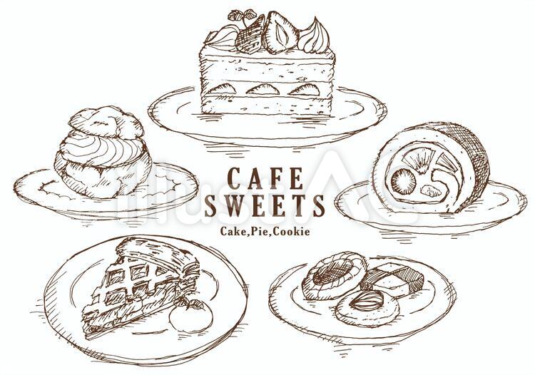手書きスイーツ３種無料イラスト素材素材ラボ