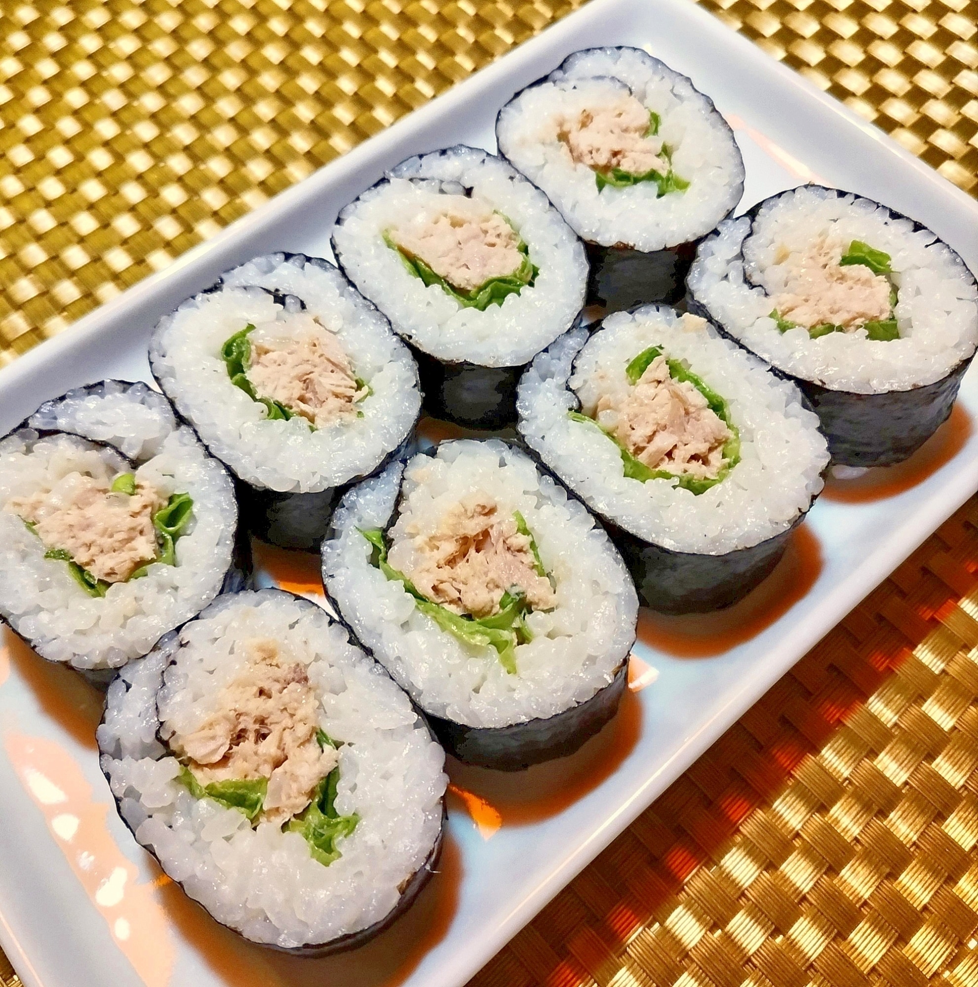 ツナ玉葱ときゅうりの手巻き寿司