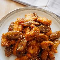 鶏とごぼうとさつまいもの甘辛おかず