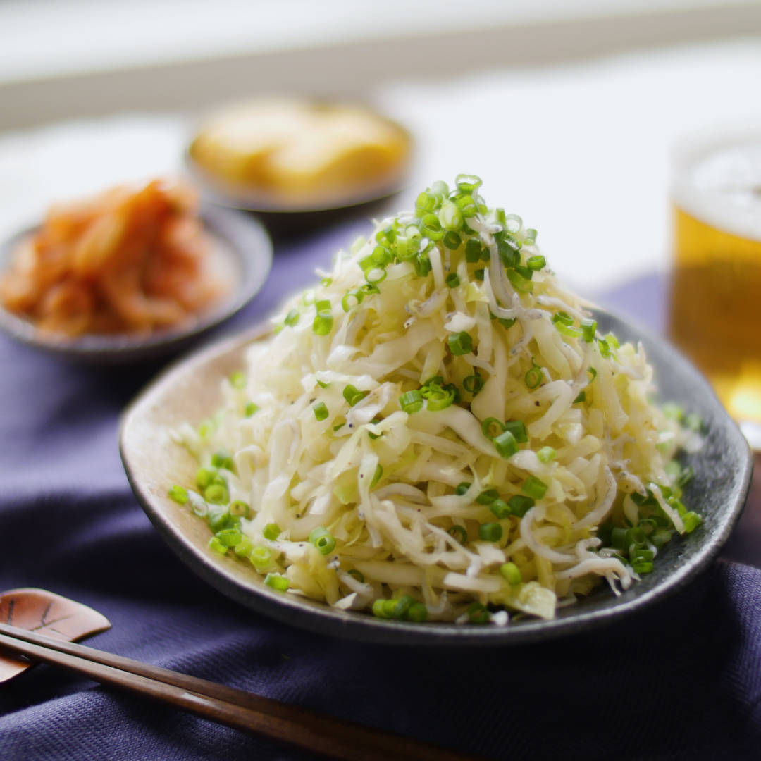 キャベツとしらすのペペロンチーノ