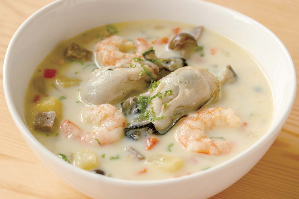 牡蠣のクラムチャウダ