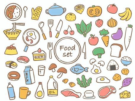 シンプルでかわいい夏の食べ物のイラストセットのイラスト素材78126547- PIXTA