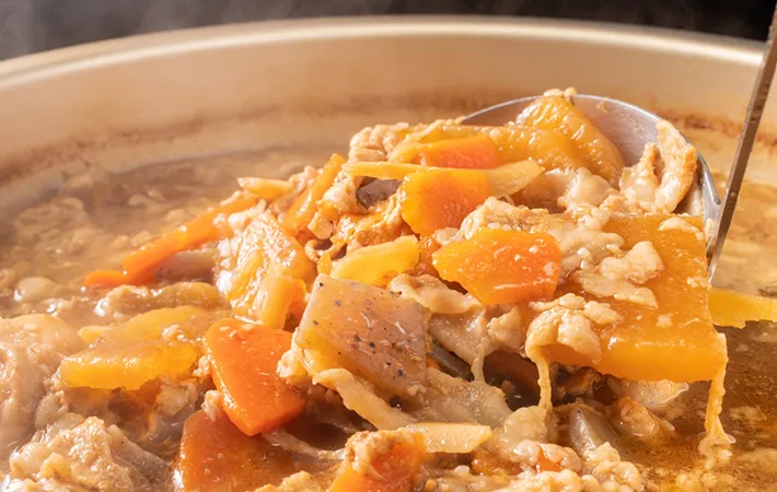 保存用 豚汁 5年保存 熱湯を準備するだけ！ 一度に20食分調理できる 豚肉たっぷり ホッと温まる一杯