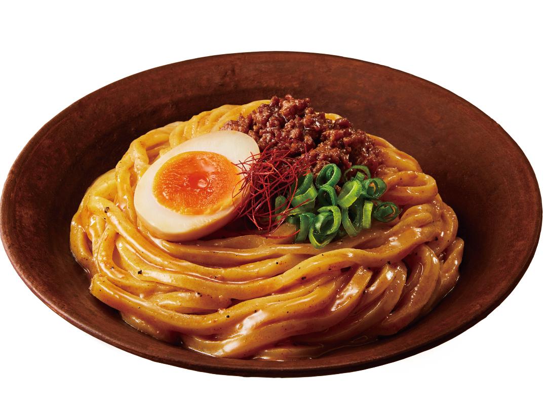 納豆とひき肉と豆腐の混ぜうどん