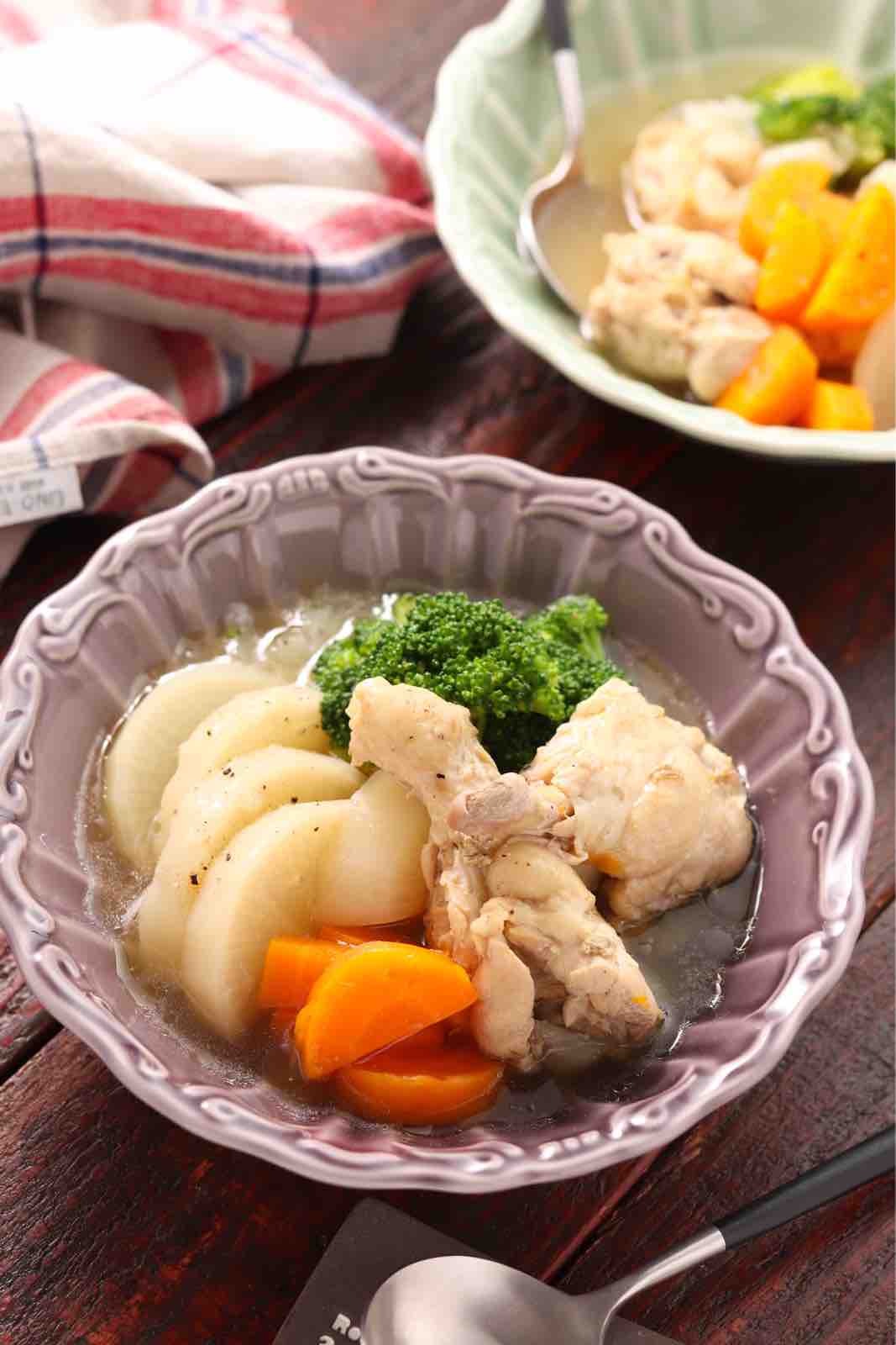 ハヤシライス🍛切り干し大根、ブロッコリーサラダ、スープかっぱのいえ南大泉