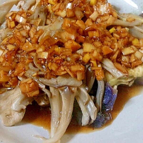 鶏肉と茄子とまいたけのぽん酢焼き