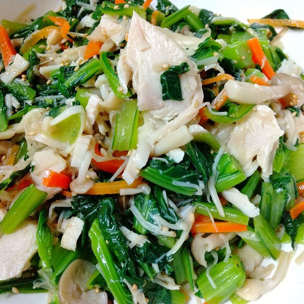 じゃこと小松菜の豆腐サラダ