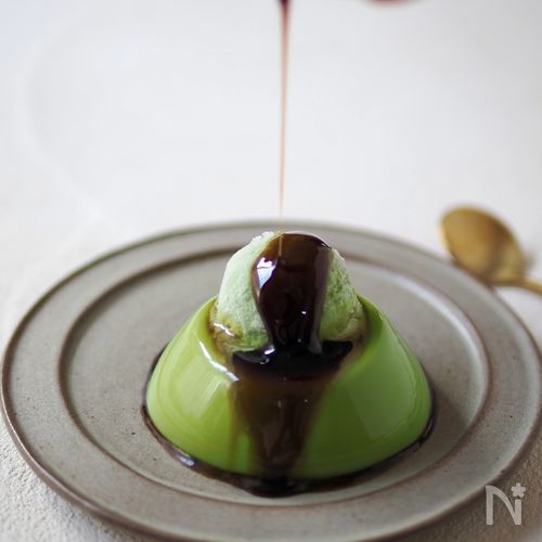 抹茶ミルクプリン