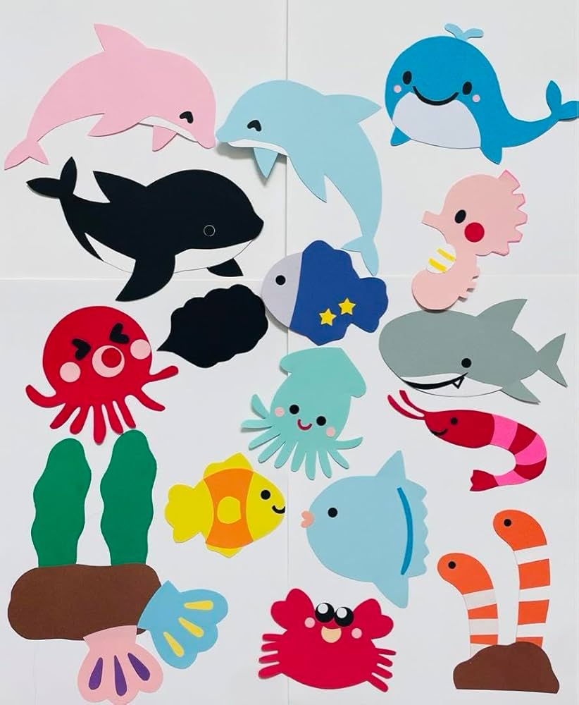 ペンギンが海をスイスイ 夏の壁面飾り 海の日ゆめかけの可愛い保育書・イラスト・壁面・似顔絵