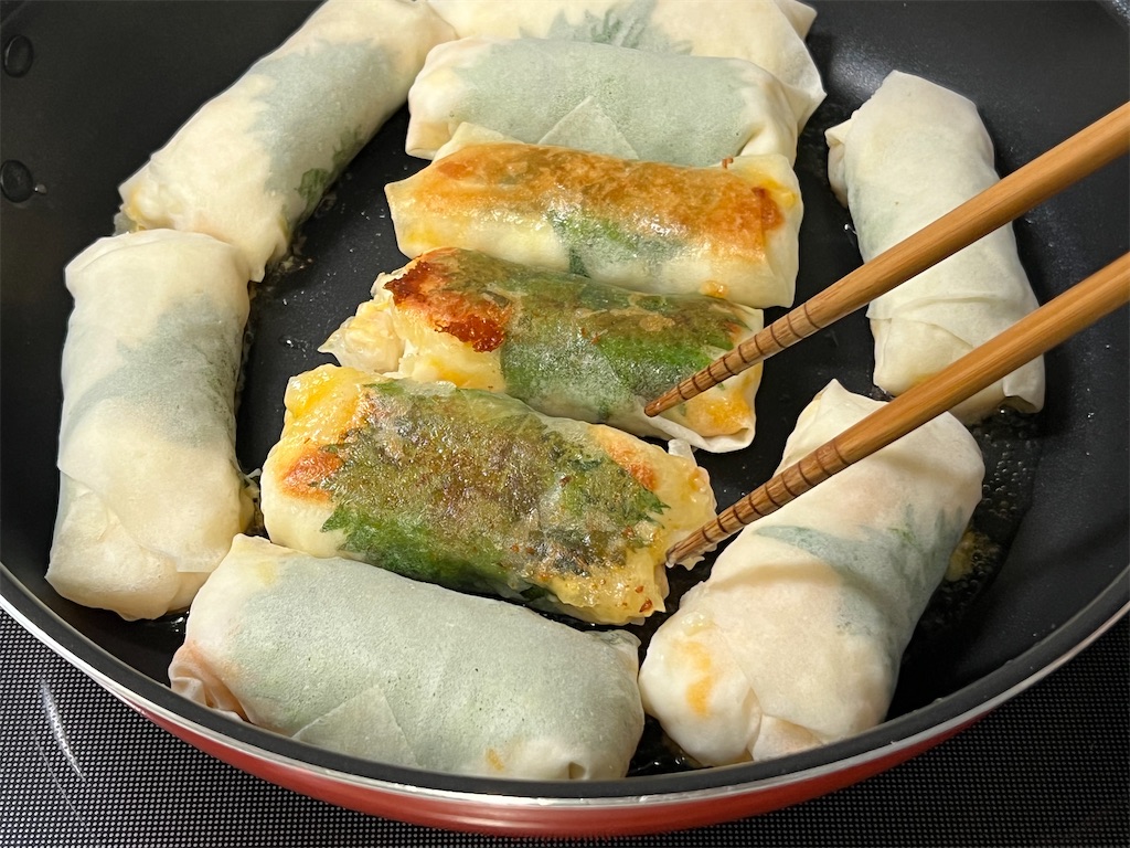 海老とはんぺんのスティック春巻き