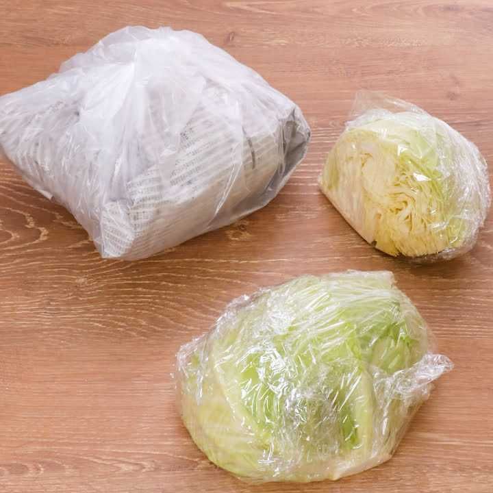 キャベツを半割にし、冷蔵保存 保存方法