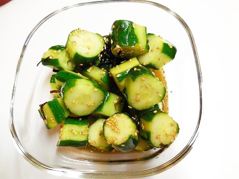 きゅうりの塩昆布あえ