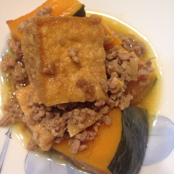 卵とひき肉の甘酢あん 厚揚げ入り♪ボリュームたっぷり♡