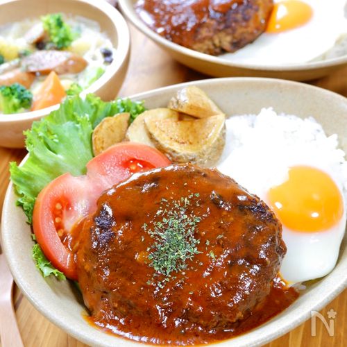 キャスト カフェ風 焼肉ハンバーグご膳のレシピゆーママなにわメシ 10月14日きなこのレビューブログ