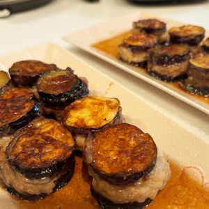 さっぱりぽん酢で♡なすの豚肉はさみ焼き