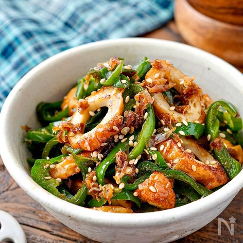 節約レシピ 「ちくわとピーマンのきんぴら」お弁当のおかずにも