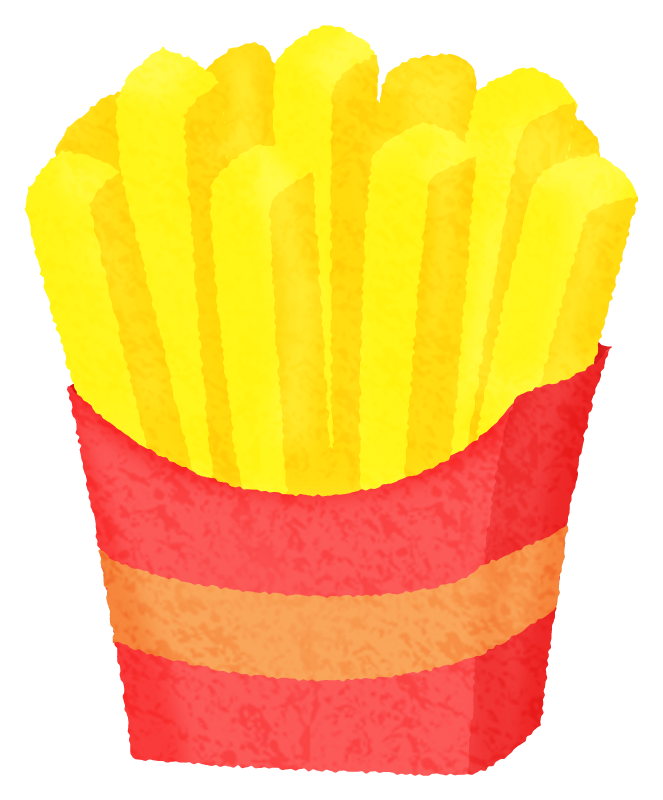 ファーストフード店のポテトのイラスト素材イラスト無料・かわいいテンプレート