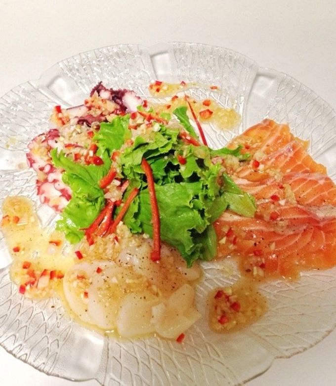 ホタテとスモークサーモンのカルパッチョ むぎママSnapdish スナップディッシュID:qrWvva