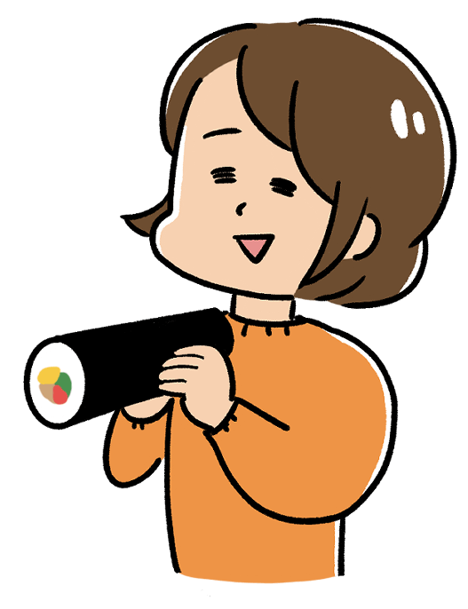 節分 恵方巻きを食べる女の子のイラストイラスト無料イラストの知りたい