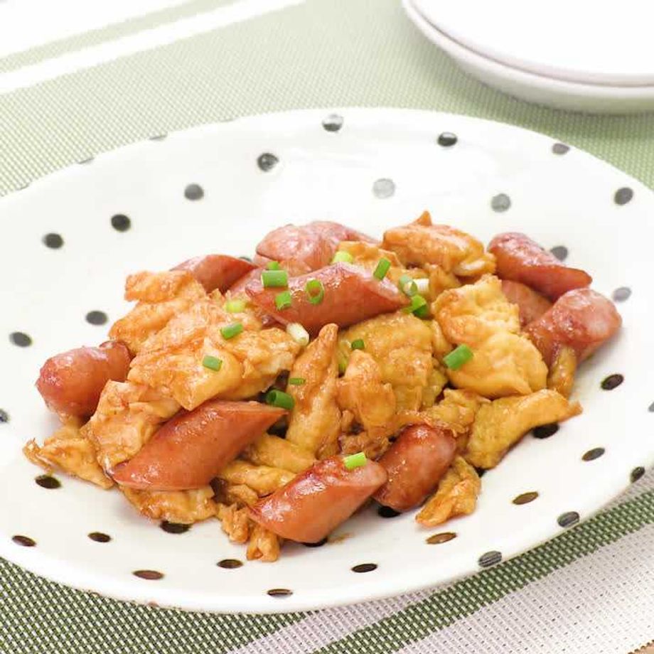 小松菜とウィンナーの卵炒め