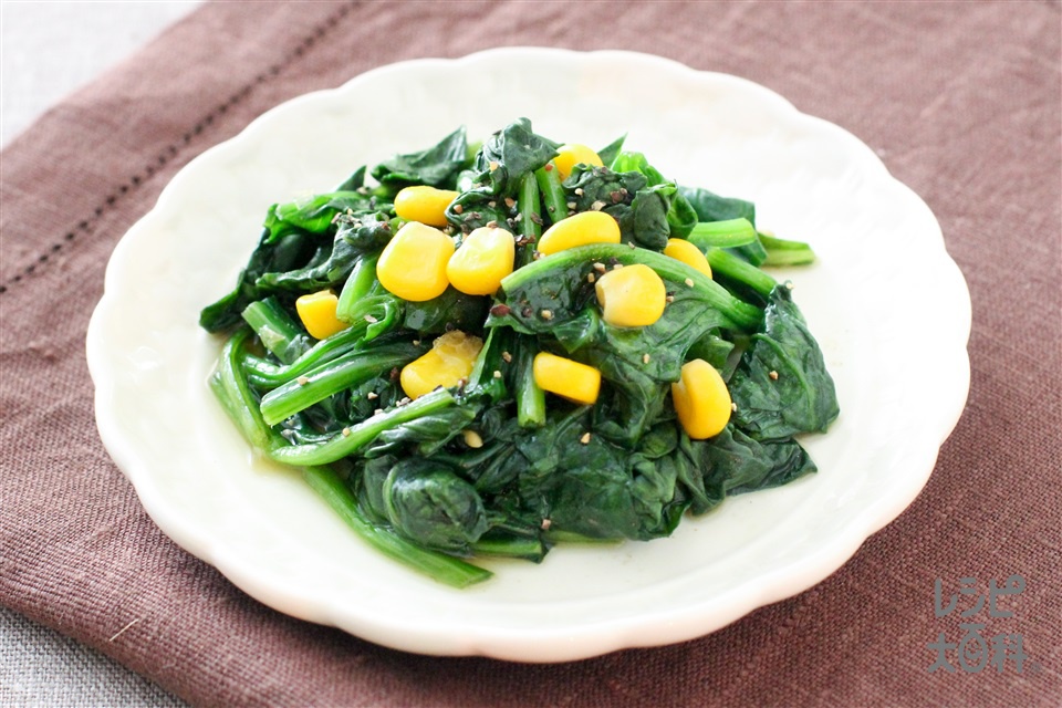 お弁当に◎ほうれん草とコーンのバター炒め レシピ・作り方 by オレイン酸 - 楽天レシピ