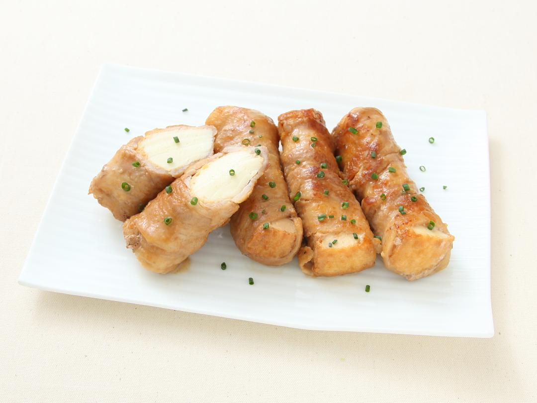 肉巻き厚揚げの照り焼き