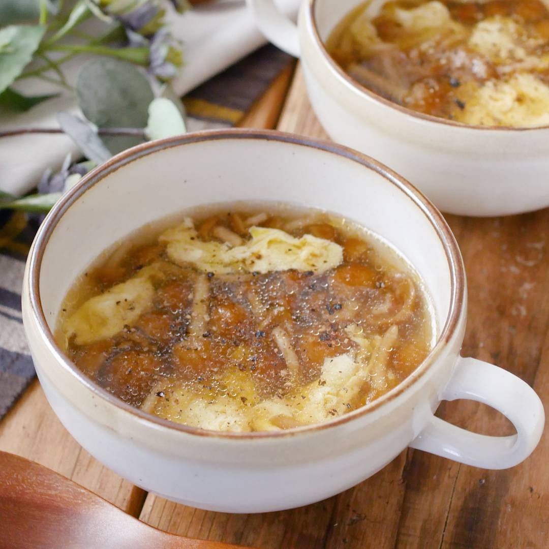 なめこと卵の中華スープ