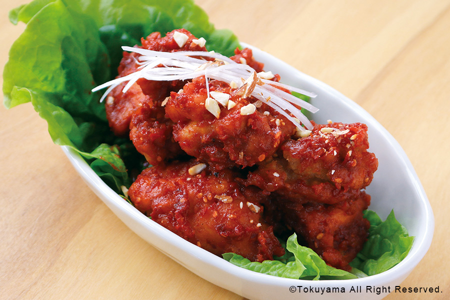 ヤンニョムチキン 鶏のから揚げ甘辛ソースあえ