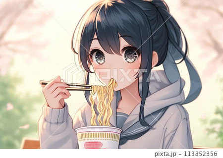 カップラーメン食べる羽生くん、描いたよ。kyoko