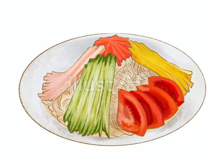 冷やし中華 上から見た図 イラストのイラスト素材66835235- PIXTA