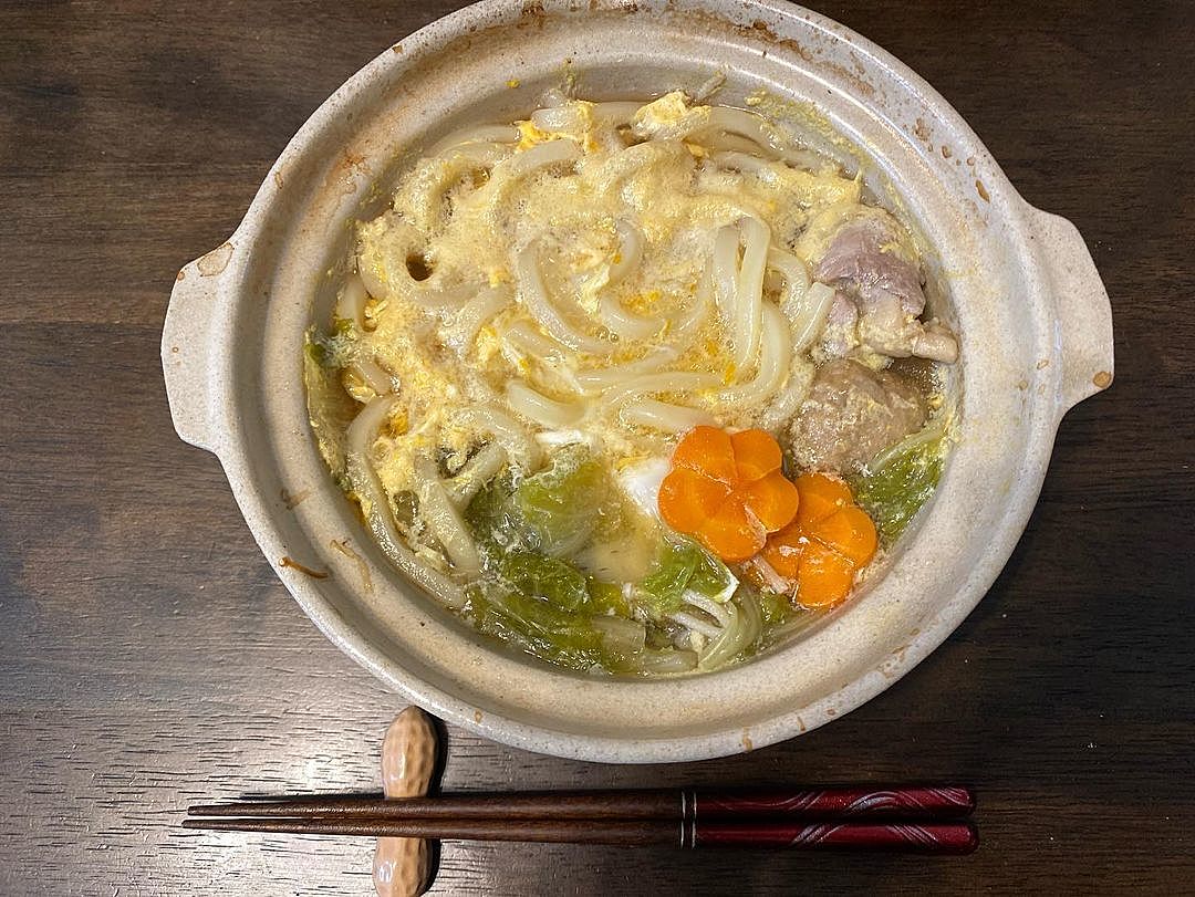 寄せ鍋 市販つゆ〆のかきたまうどん