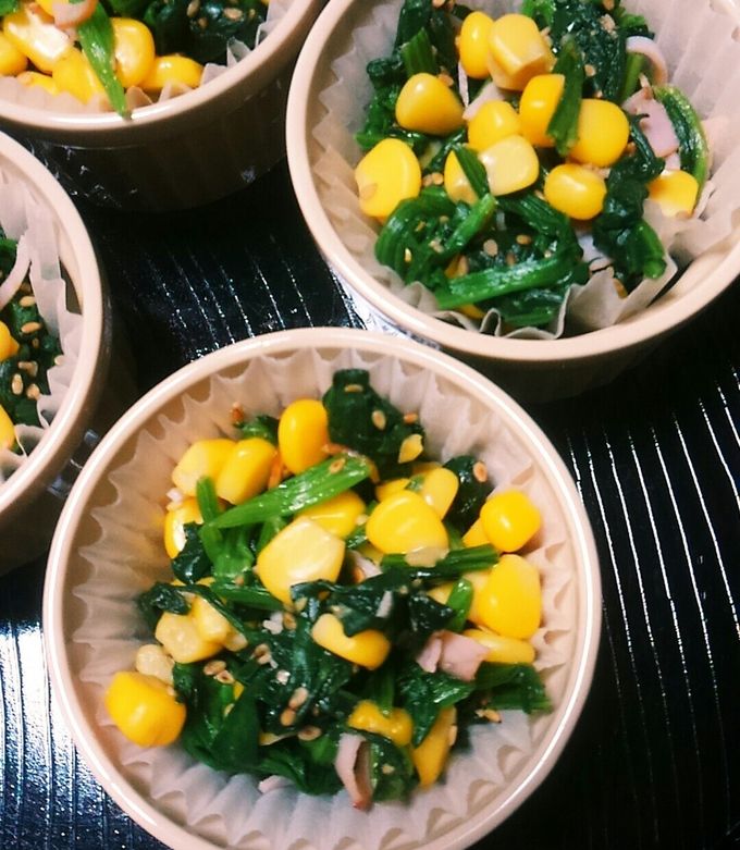 お弁当に♬ほうれん草コーンバター炒め by satumarimoクックパッド簡単おいしいみんなのレシピが392万品