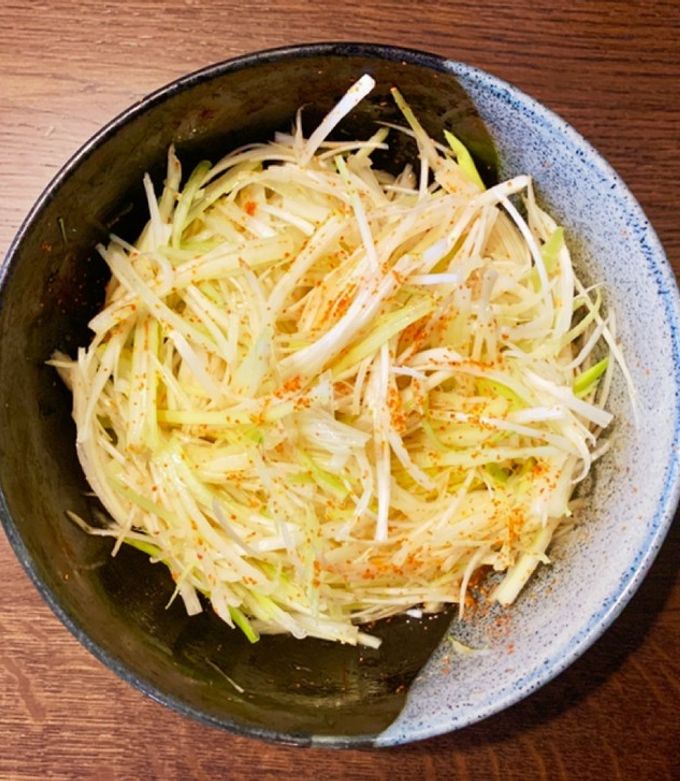 サムギョプサルとネギの和えたやつ