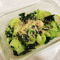 きゅうり・キャベツとワカメの酢の物♪ゆず