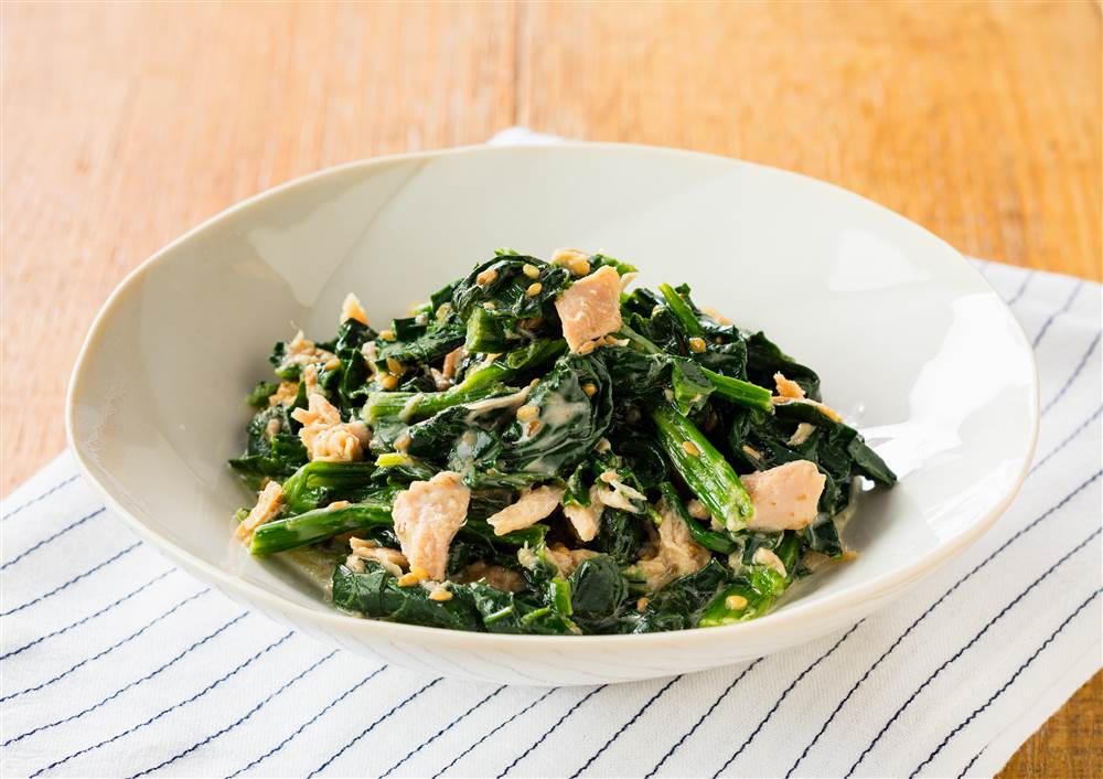 レンジで作る バター炒めほうれん草